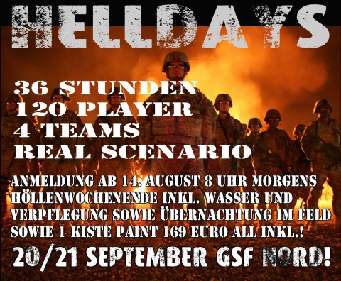 Anmeldung für Helldays (36 Stunden Scenario) eröffnet